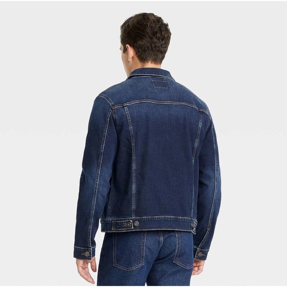 GOODFELLOW & CO Men's Monticello Wash Denim Trucker Jacket, Large - Picture 2 of 10